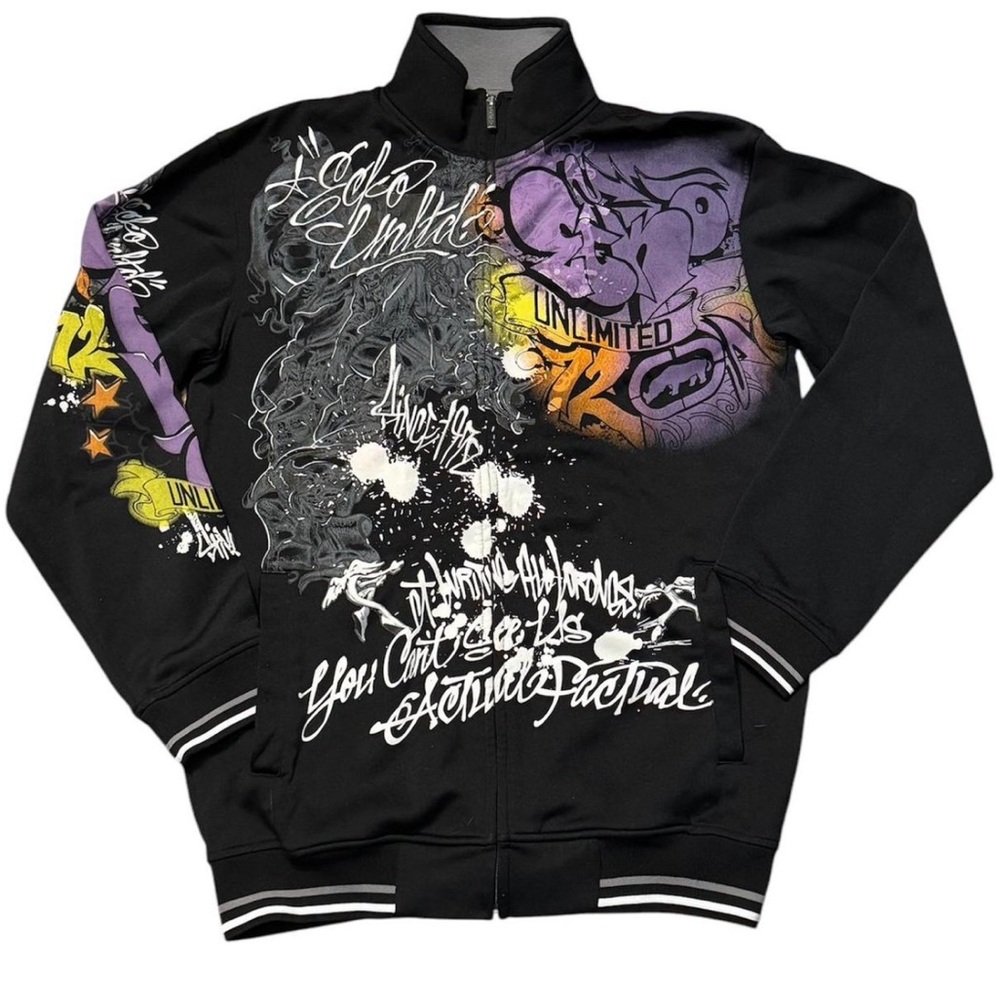 Ecko Unlimited Multicolor Graphic Zip-Up Hoodie